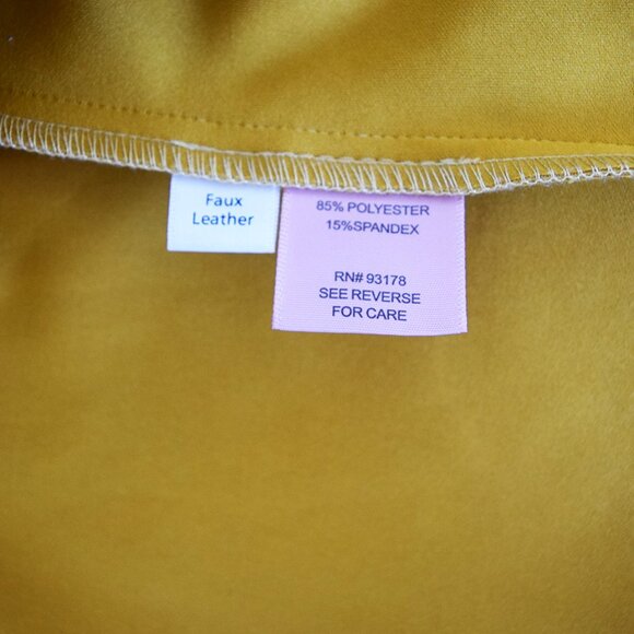 Philosophy Faux Suede Leather Mustard Open Front Coat with Pockets - Picture 13 of 14